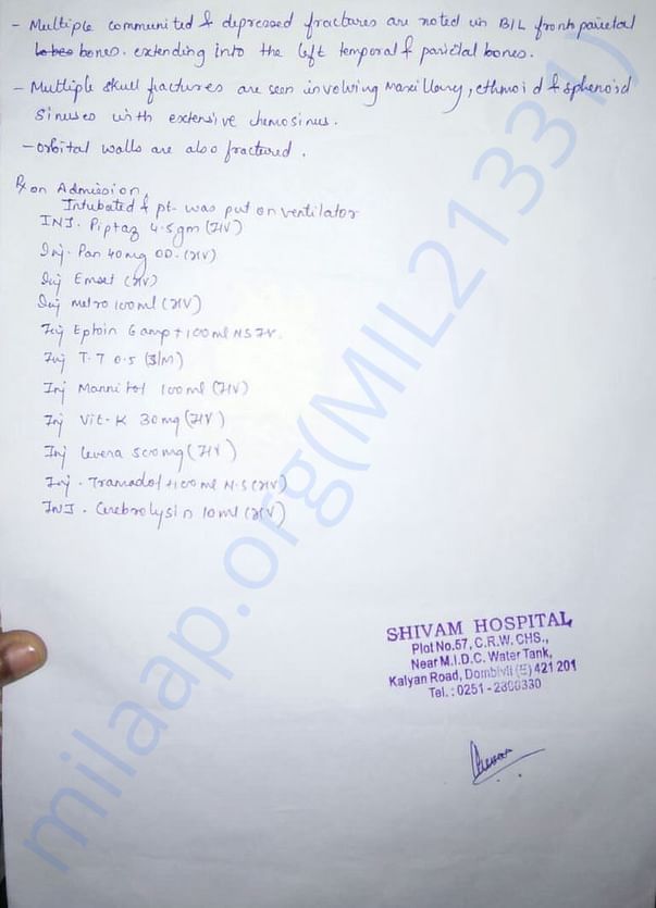 Admit Letter from Shivam Hospital(Page2)