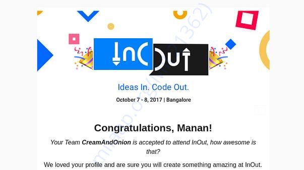 Hack-InOut Acceptance Email