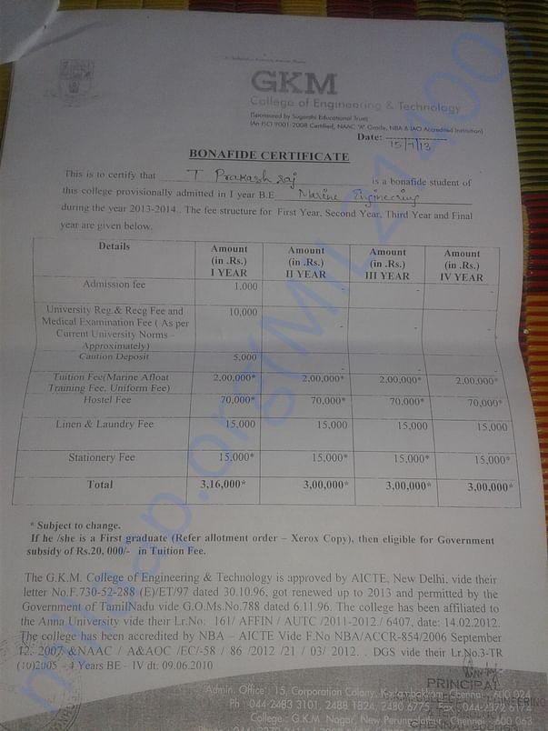 FEES STRUCTURE OF MY COURSE
