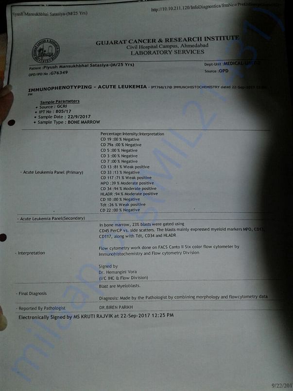 Report from Cancer Hospital