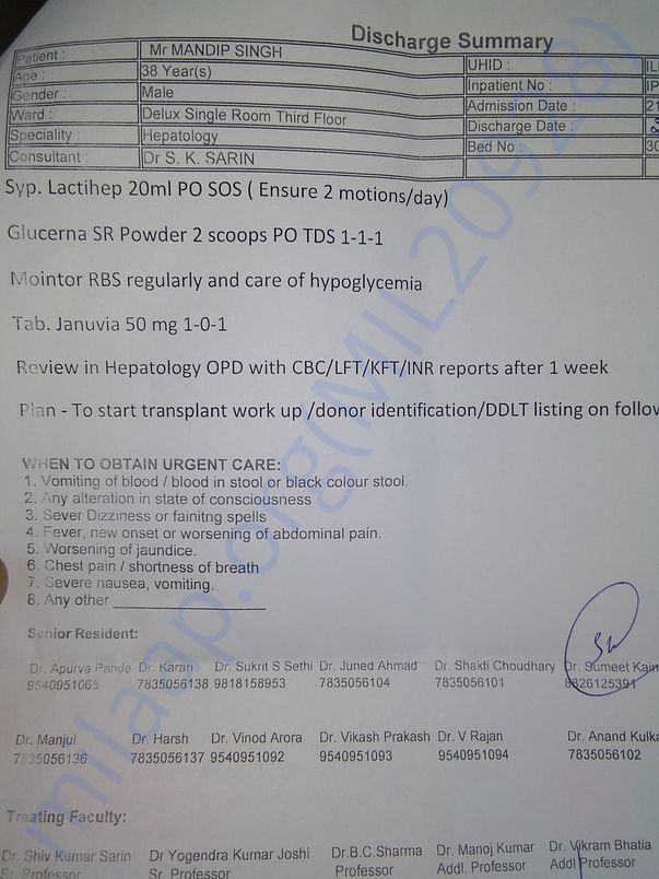 Going for pretransplant
