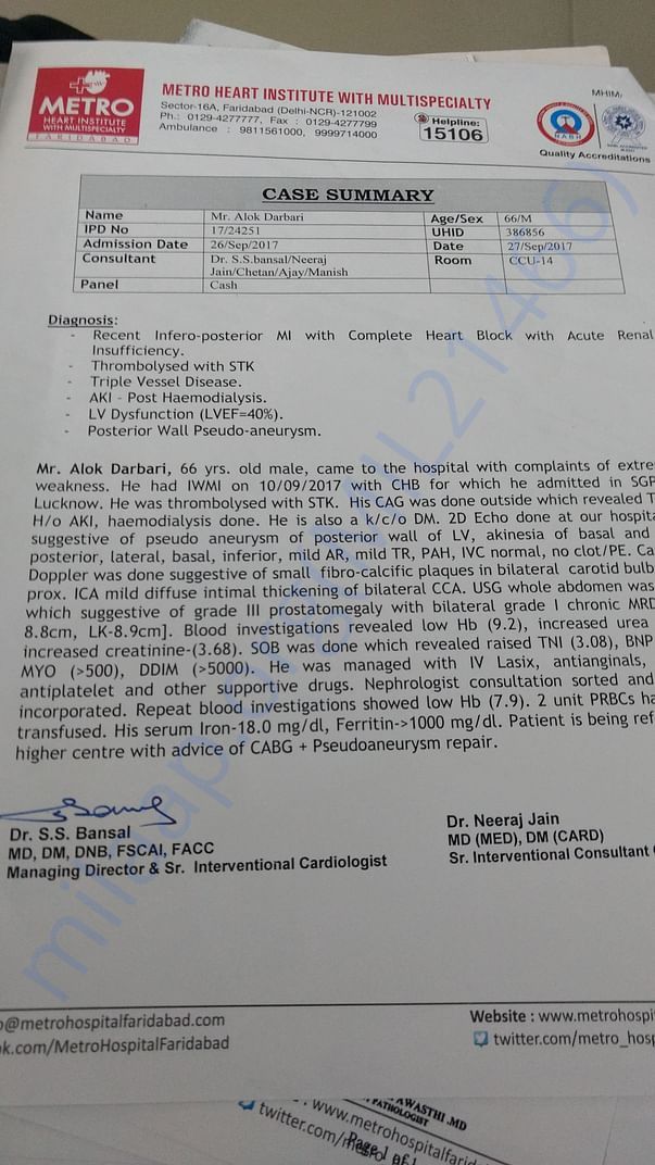 Doctor advise for CABG
