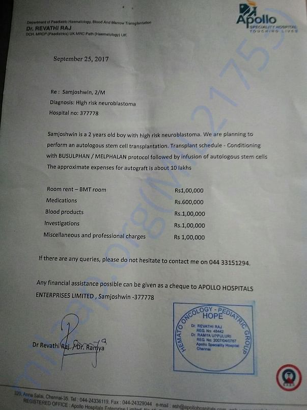sam autologous treatment expense
