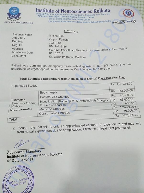 MEDICAL ESTIMATE