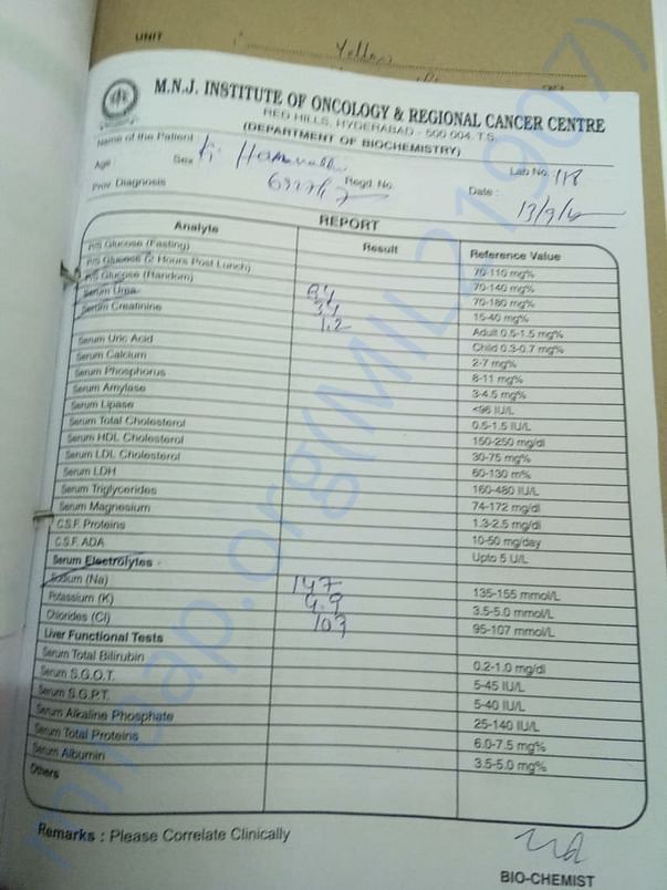 Treatment report