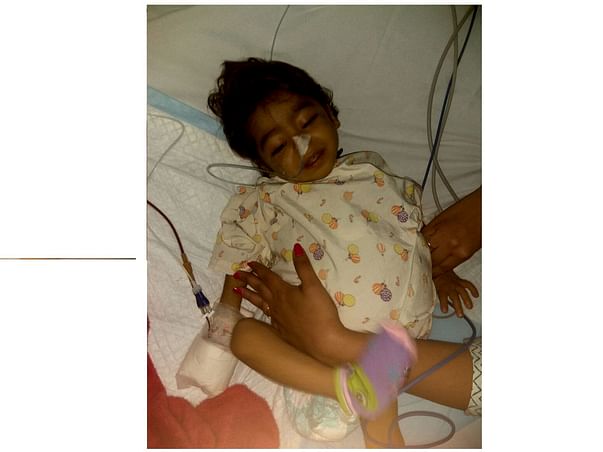 2 year old vivaan undergoing treatment for Hernia and pneumonia