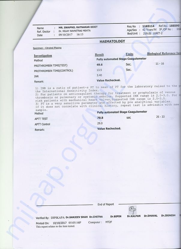 blood reports