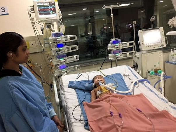 7-month-old Yashank with heart disease battles for his life in the ICU