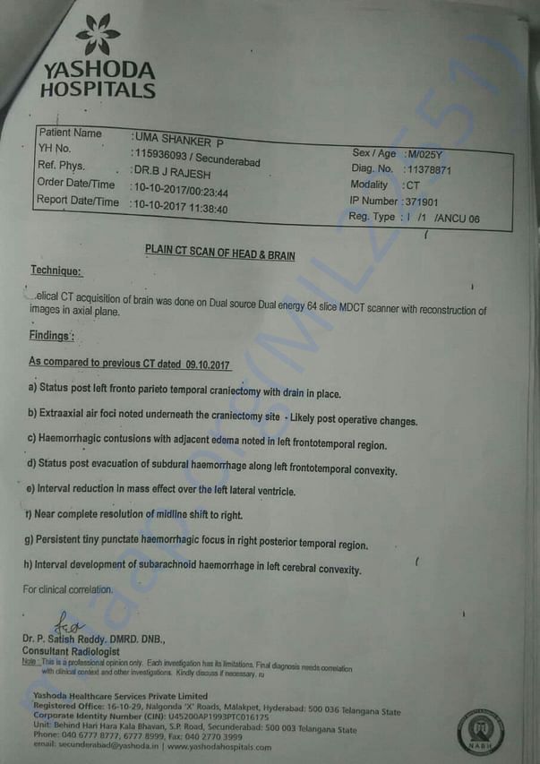 Ct scan report