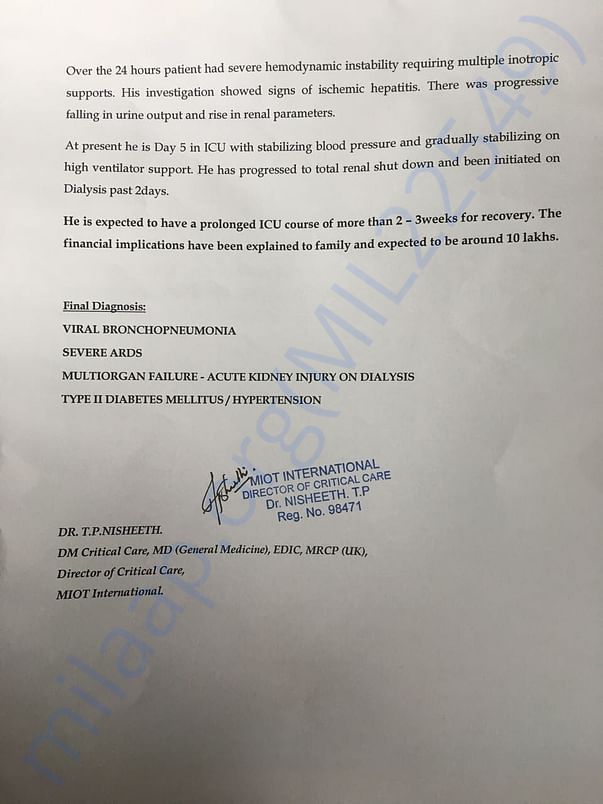 Medical report page 2/2
