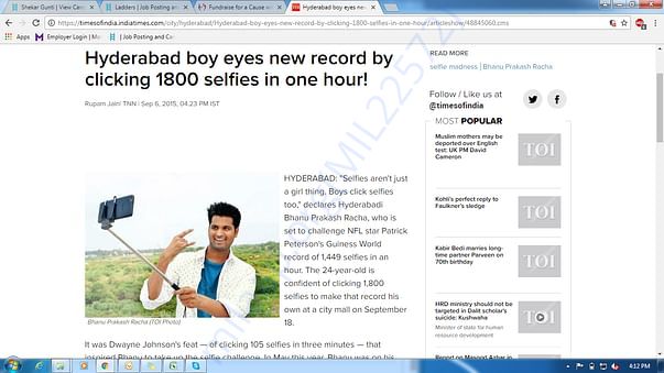 My Article in Time of India