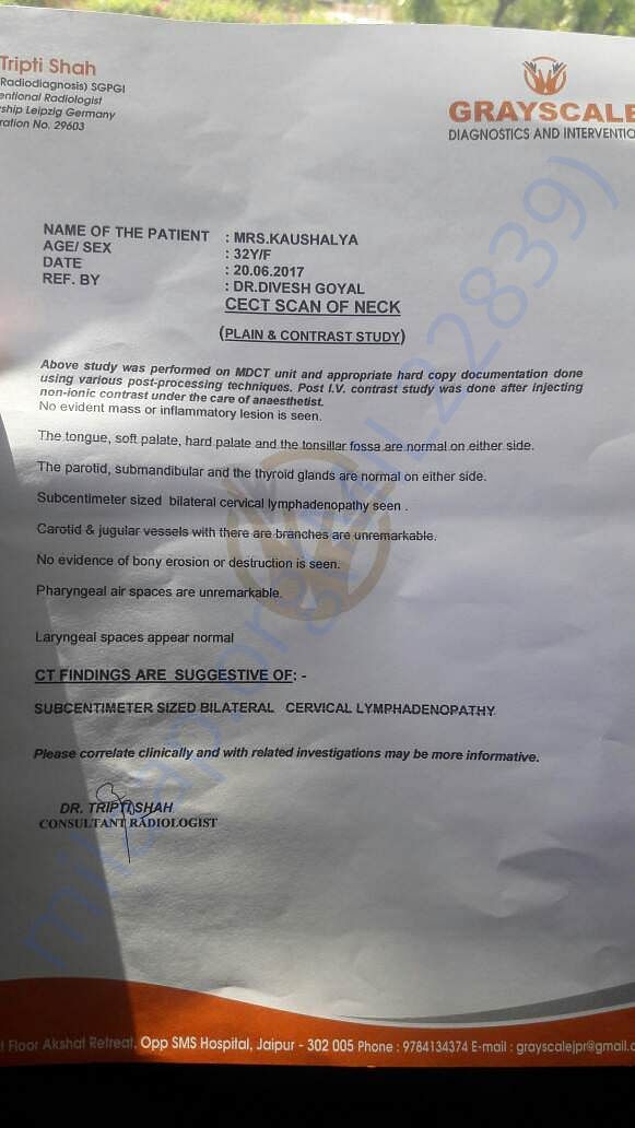 CAT scan from Fortis hospital, where she is admitted