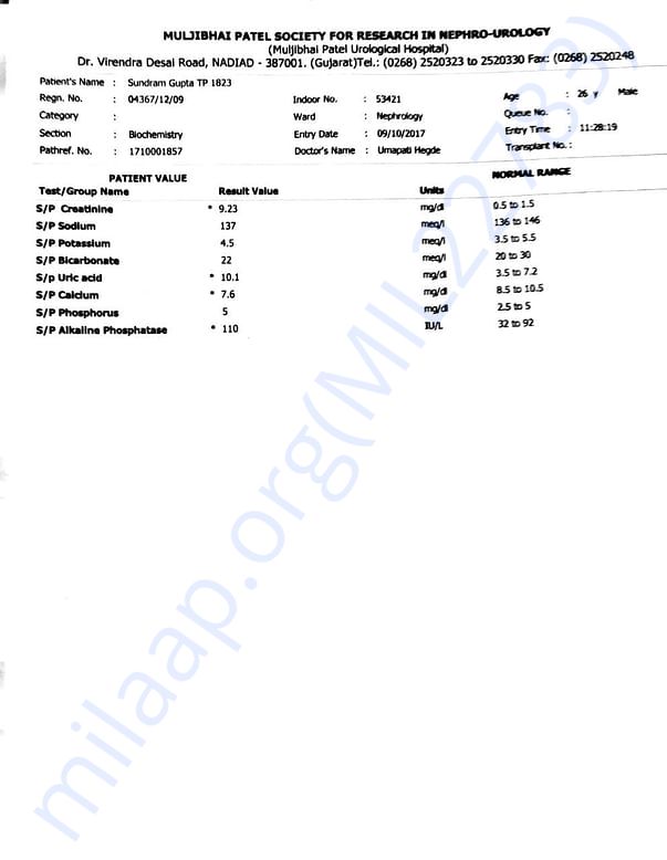 Blood report