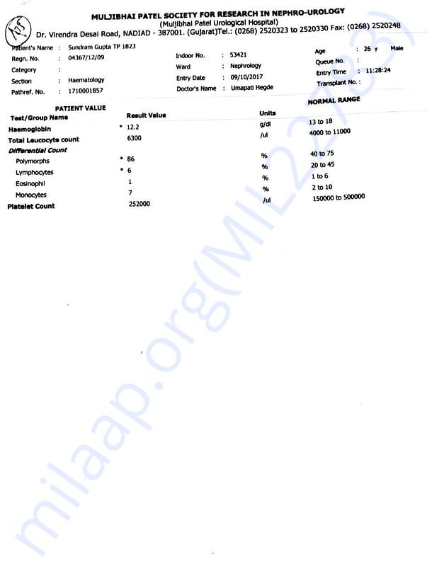 Blood report