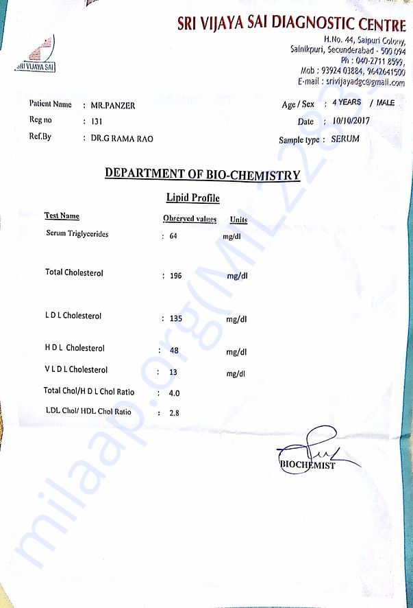 Blood report of Panzer