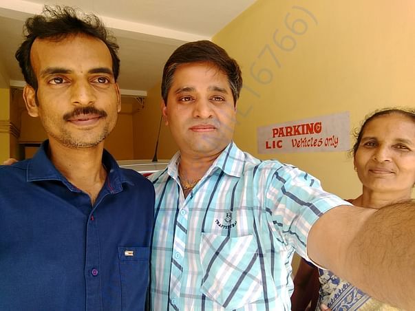 Along with Rajesh and his mother during a visit to the doc in Oct 2017