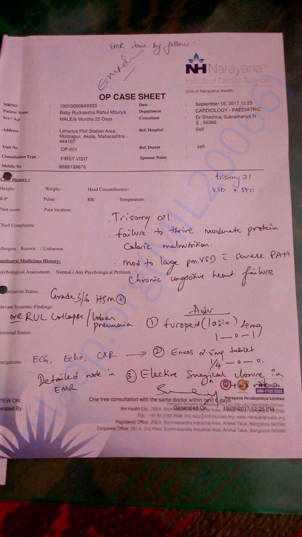 Report by narayana hospital.