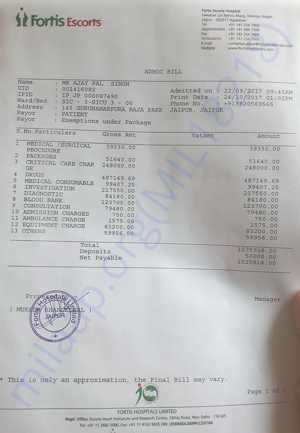 Current bill of fortis