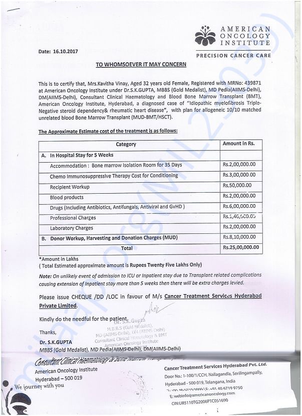 Estimation Letter