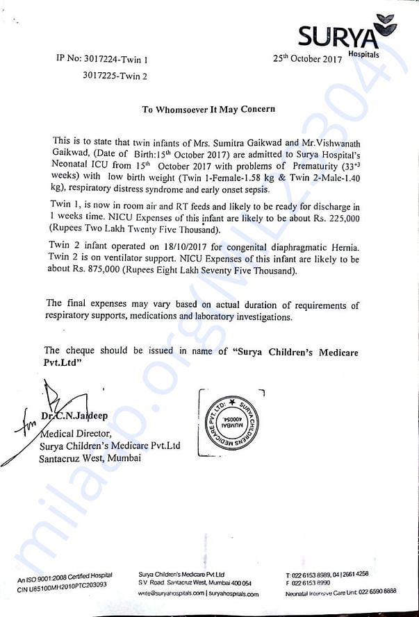Doctors letter is attached we would appreciate your every little help