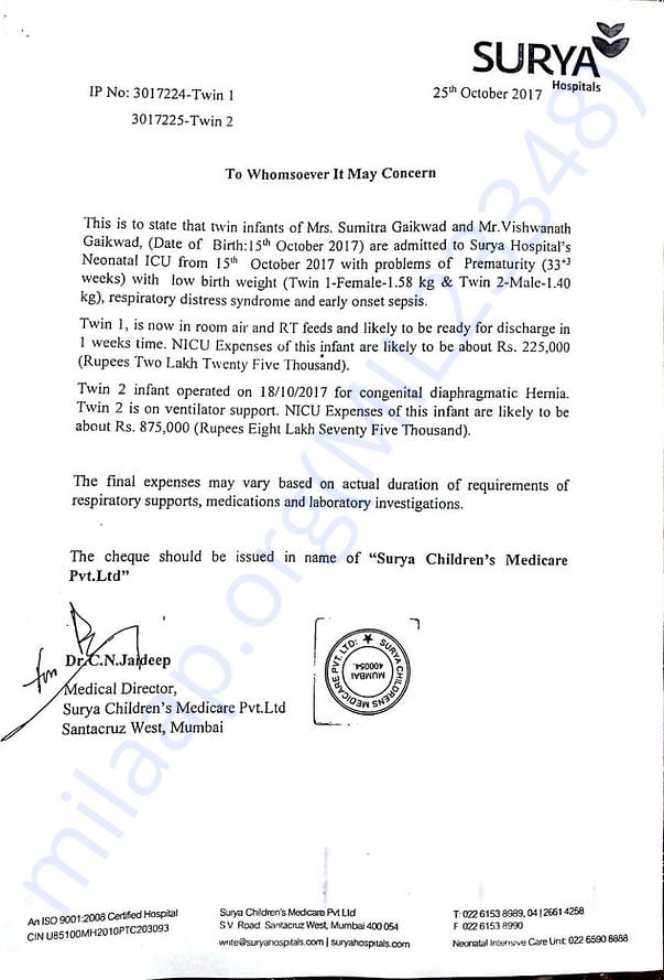 Doctors letter is attached we would appreciate your every little help