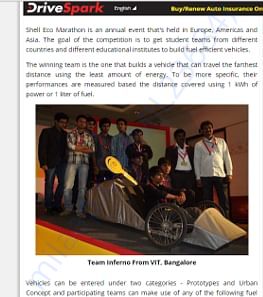 Article in Drive Spark website