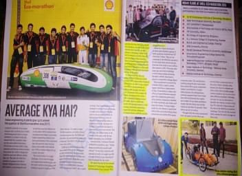 Team Inferno got featured in Auto Car India magazine