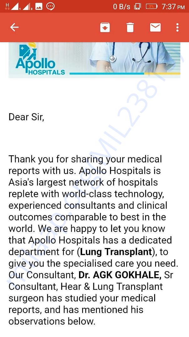 From hospital in india