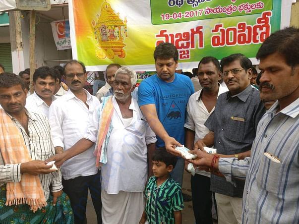 Kandula Obula Reddy Trust gave 10,000 Buttermilk packets on 19-04-2017