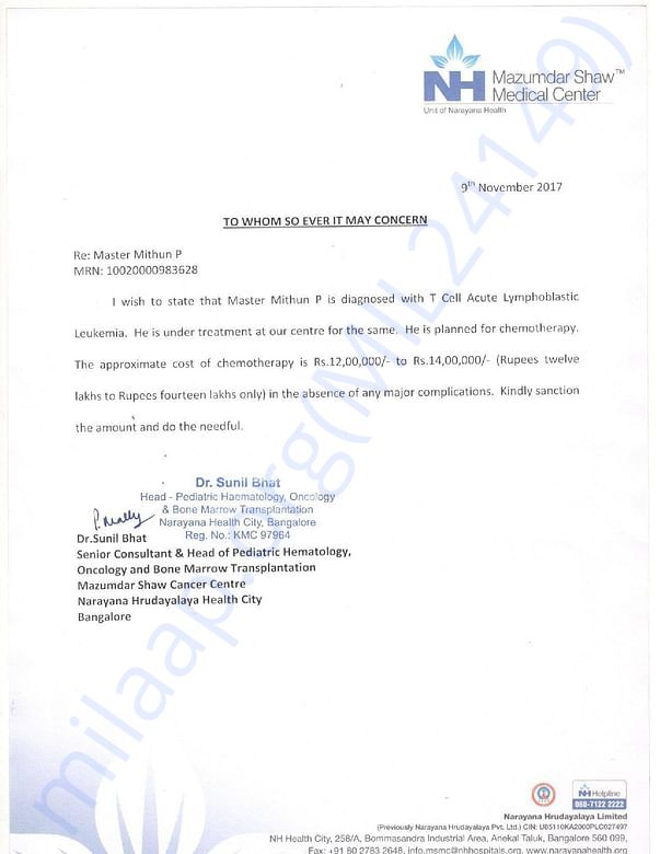 Estimation letter