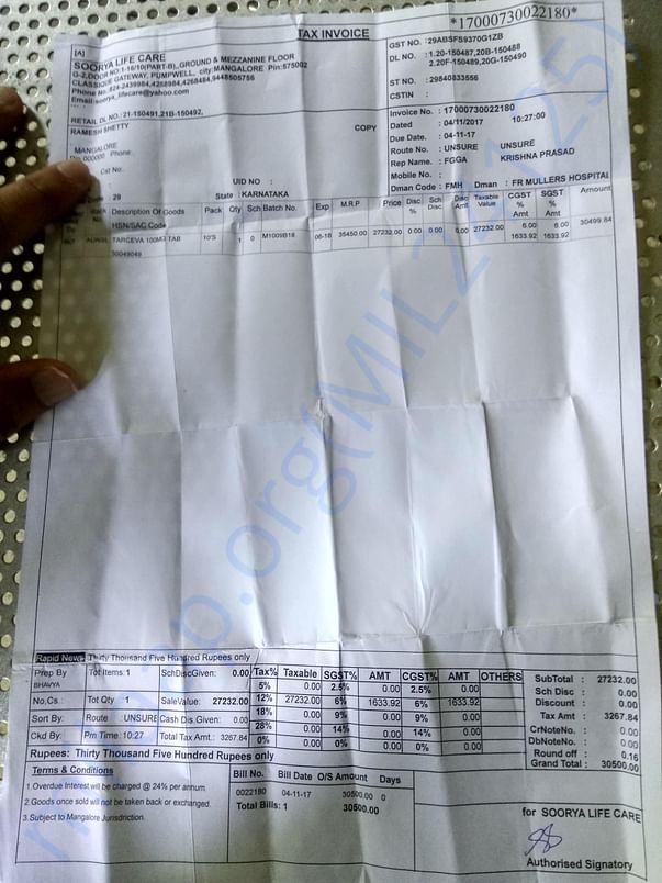 Cost of first 10 anti cancer tablets
