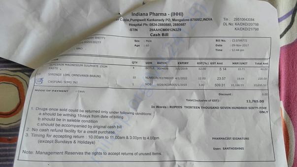 Medication bills