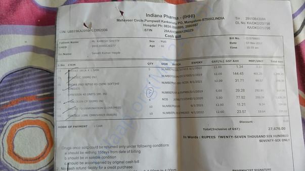 Medication bills on a daily basis