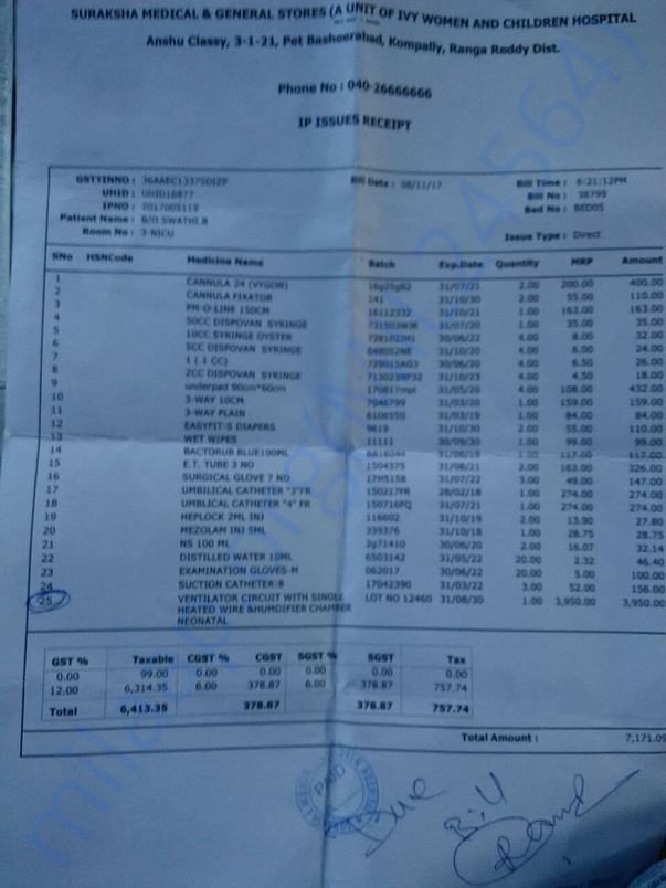 Hospital bill payment