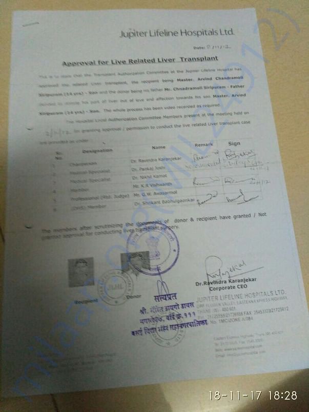 Approval for Liver Transplant