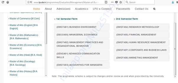 Course Terms Sem 1-2