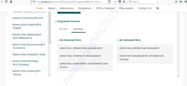 Course Terms Sem 3-4