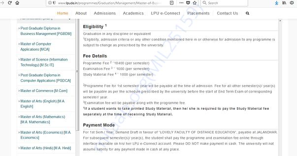 Fee Details