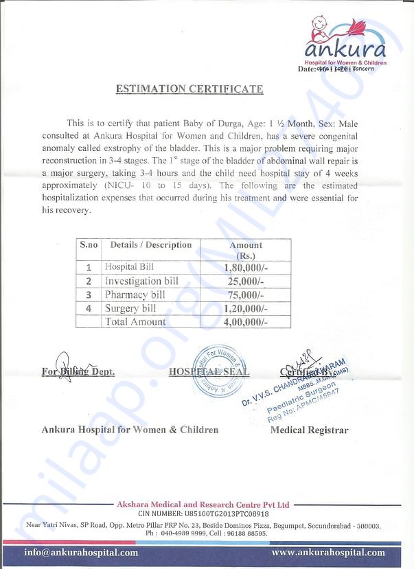Estimation letter