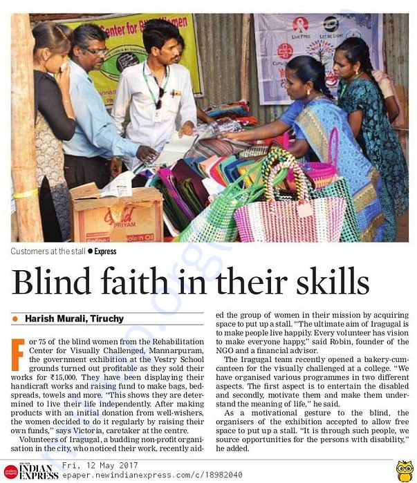 The Indian Express- About Iragugal project