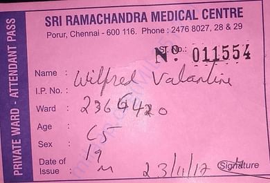 Admit card details