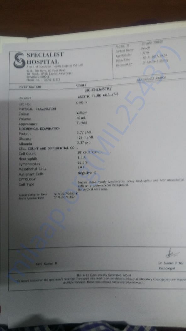 Medical report of Rajan