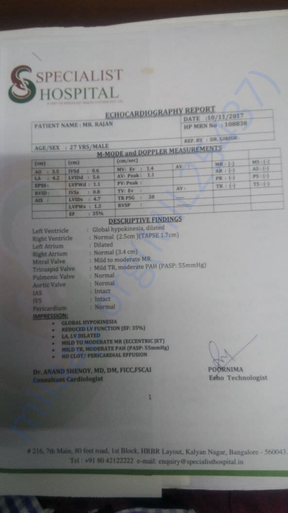Medical report of Rajan