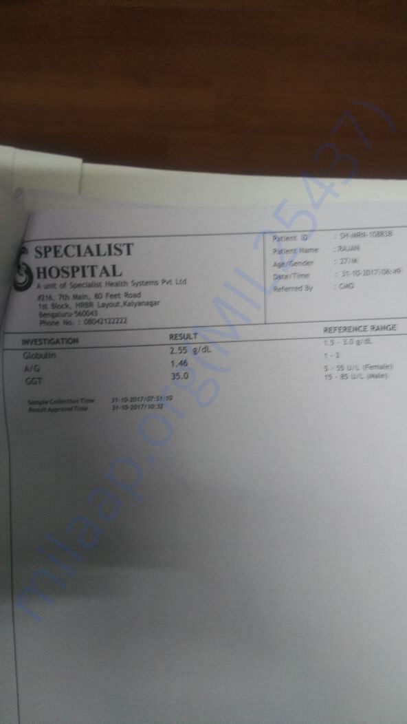 Medical report of Rajan