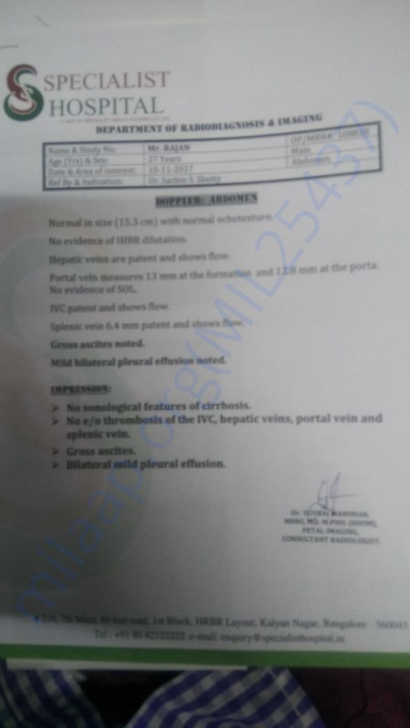 Medical report of Rajan