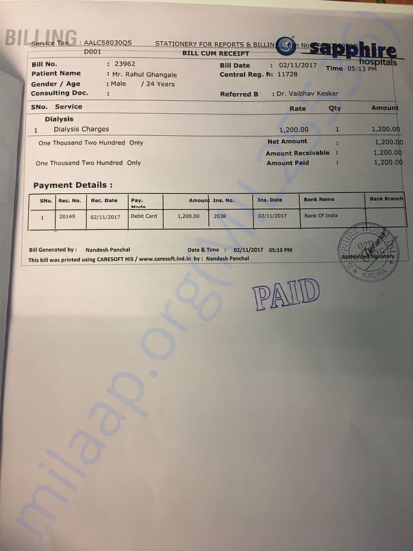 Per Dialysis fees