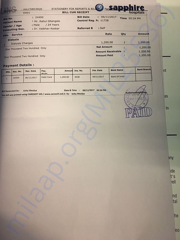Per Dialysis fees