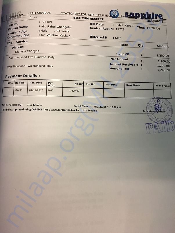 Per Dialysis fees