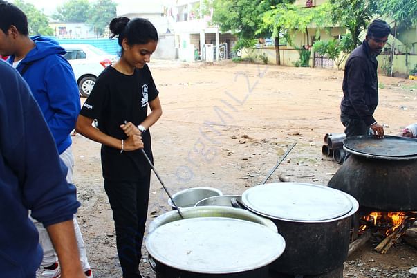 We ourselves prepare food and then,we serve !