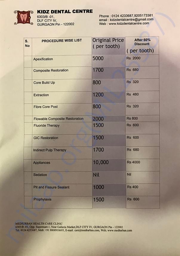 Subsidized Price List For Individual Dental Procedure( List-1)